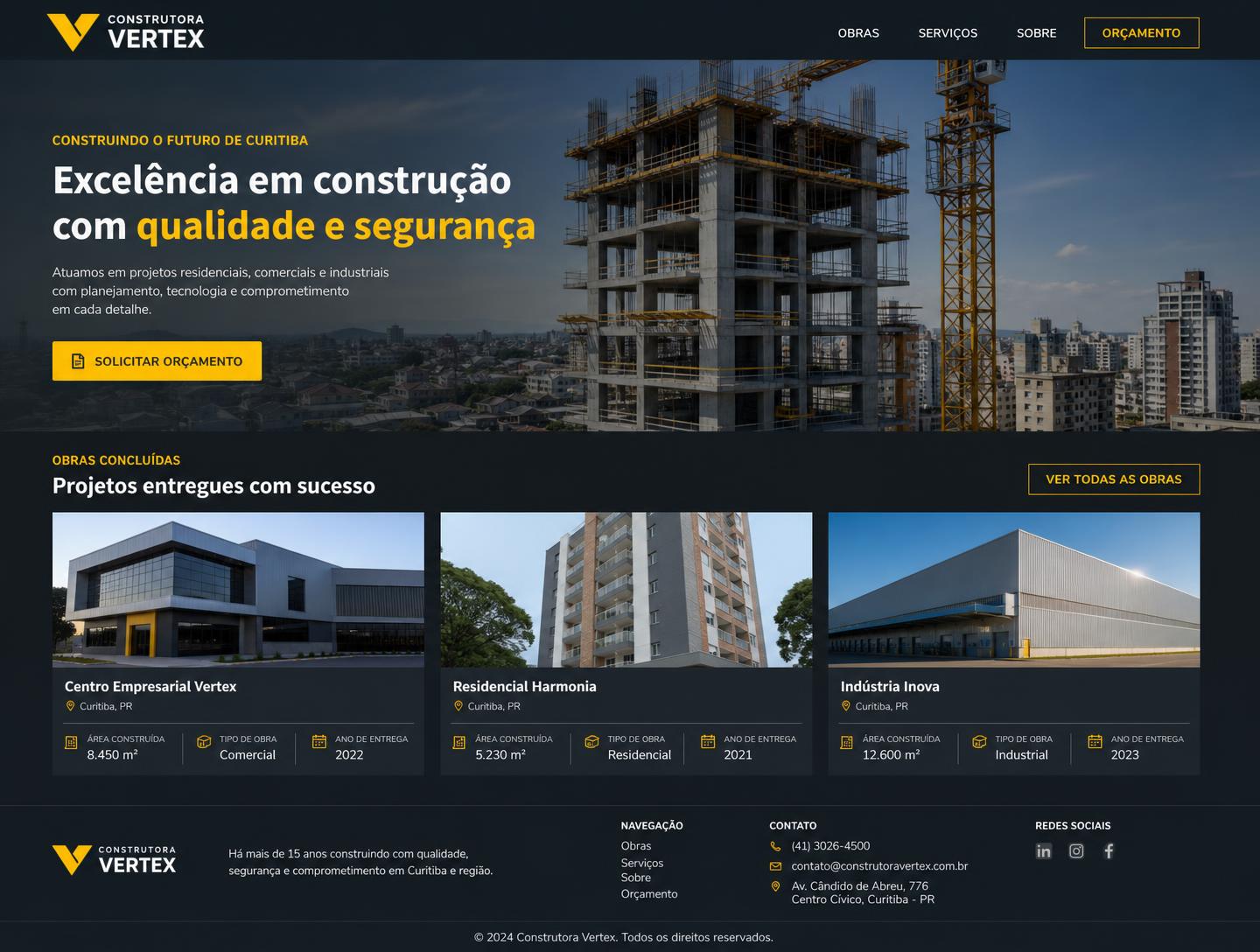 Construtora Vertex — Construção